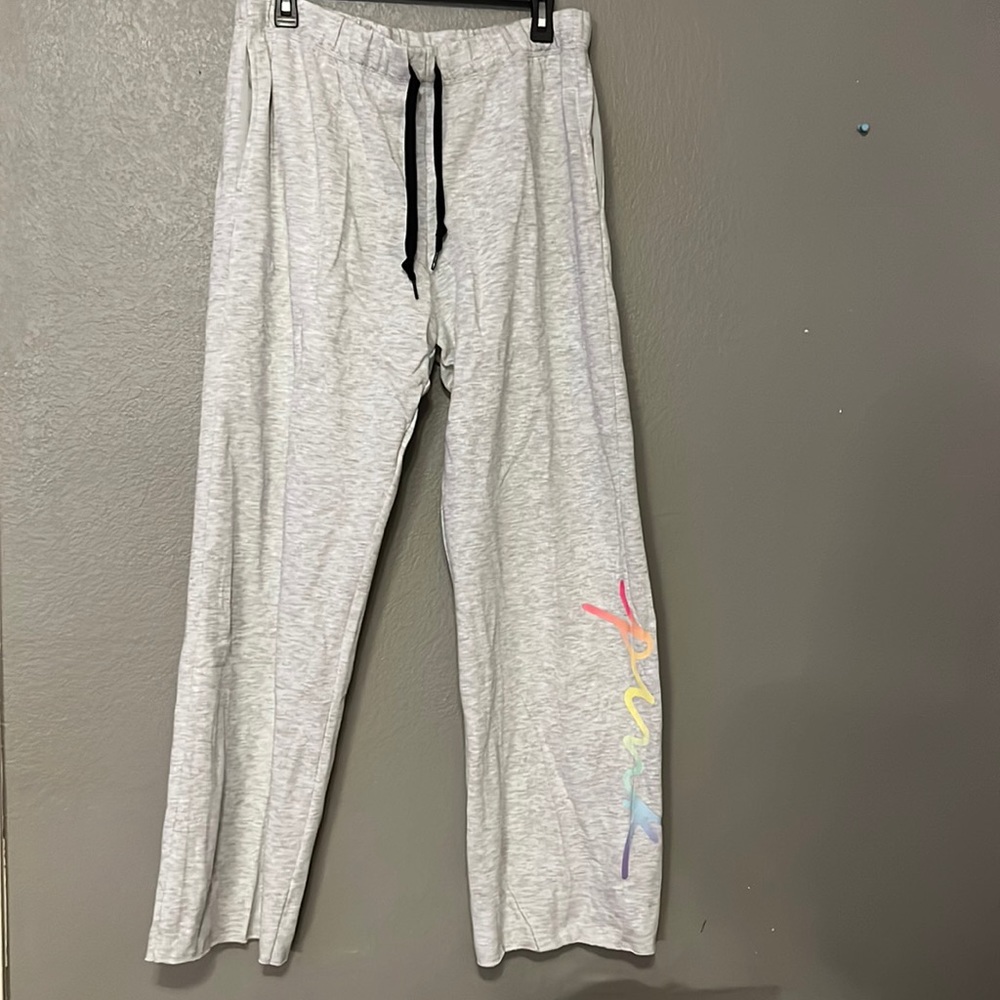 Victoria’s Secret Pink rainbow logo wide leg sweatpants